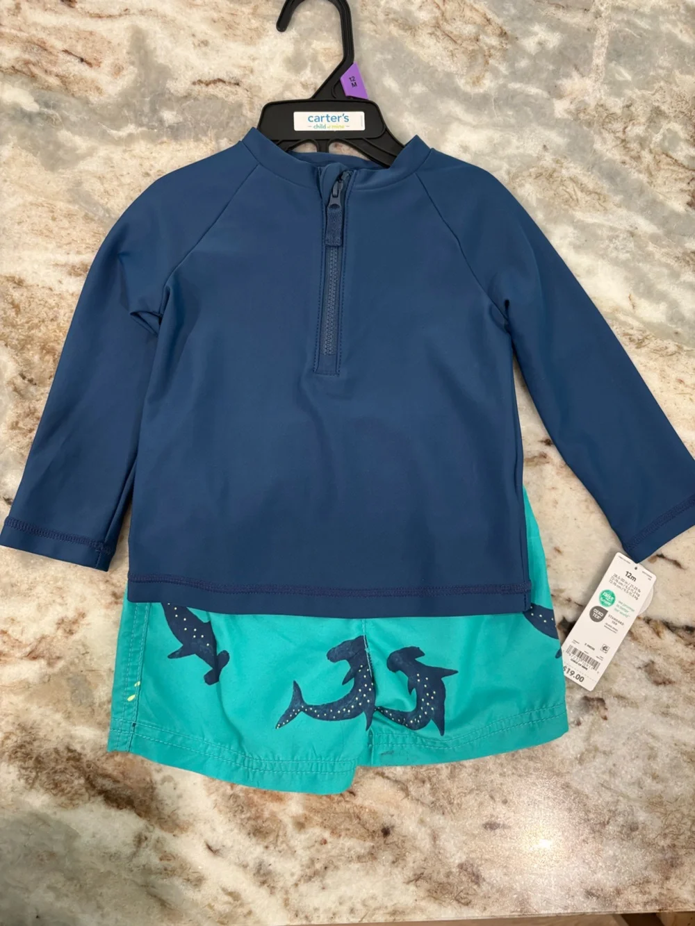 Carters 2 piece swimsuit 12M